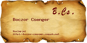 Boczor Csenger névjegykártya